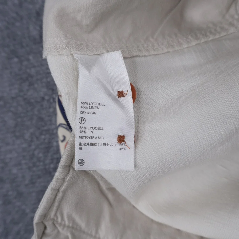 Tommy Bahama Dress Pants Mens 35x32 Off White Linen Lyocell Blend Straight Leg